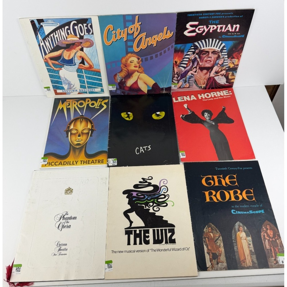 Vintage Broadway Souvenir Programs Anything Goes Cats Phantom Wiz City of Angels